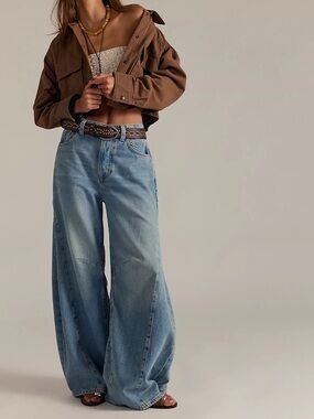 Free People Slouchy Wide Leg Eden Jeans Sz 32